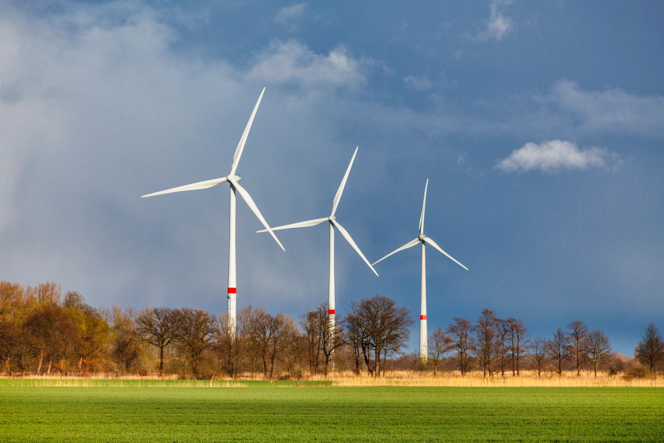 Wind turbines representing renewable energy development